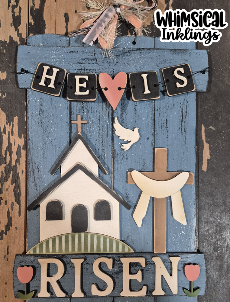 He is Risen Sign laser SVG