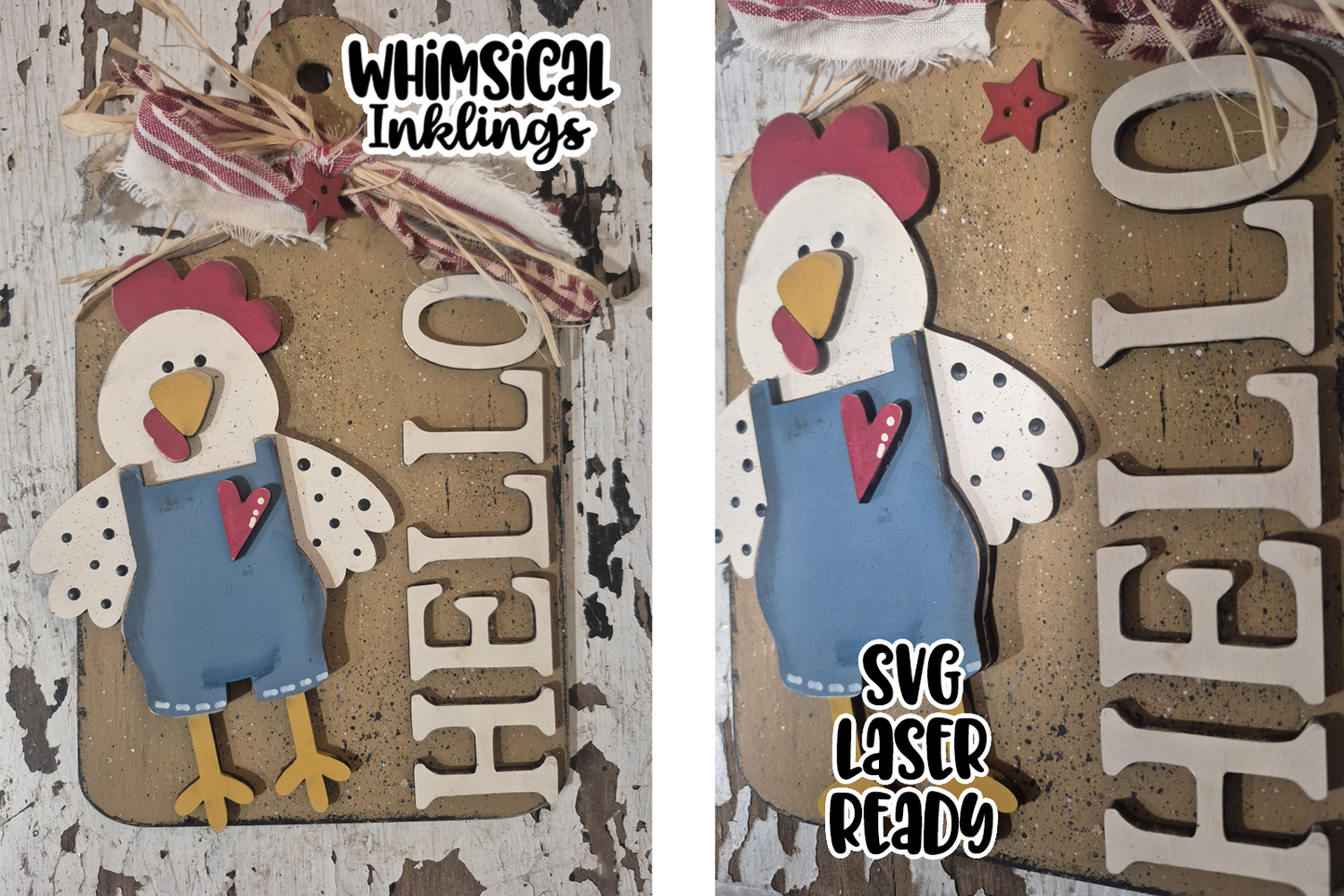 Hello Chicken Laser SVG