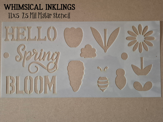Hello Spring Stencil| Flower Stencil