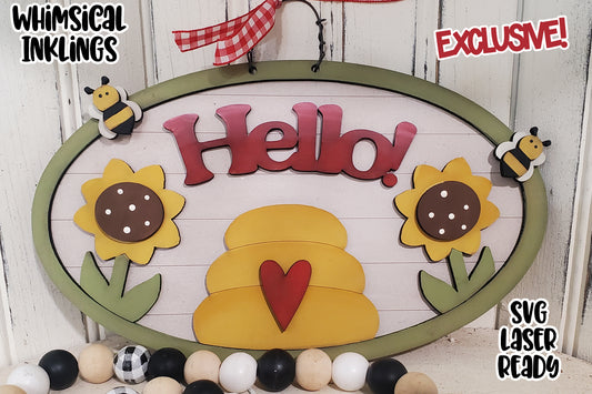 Hello Summer Sign Laser SVG| Summer| Sunflowers