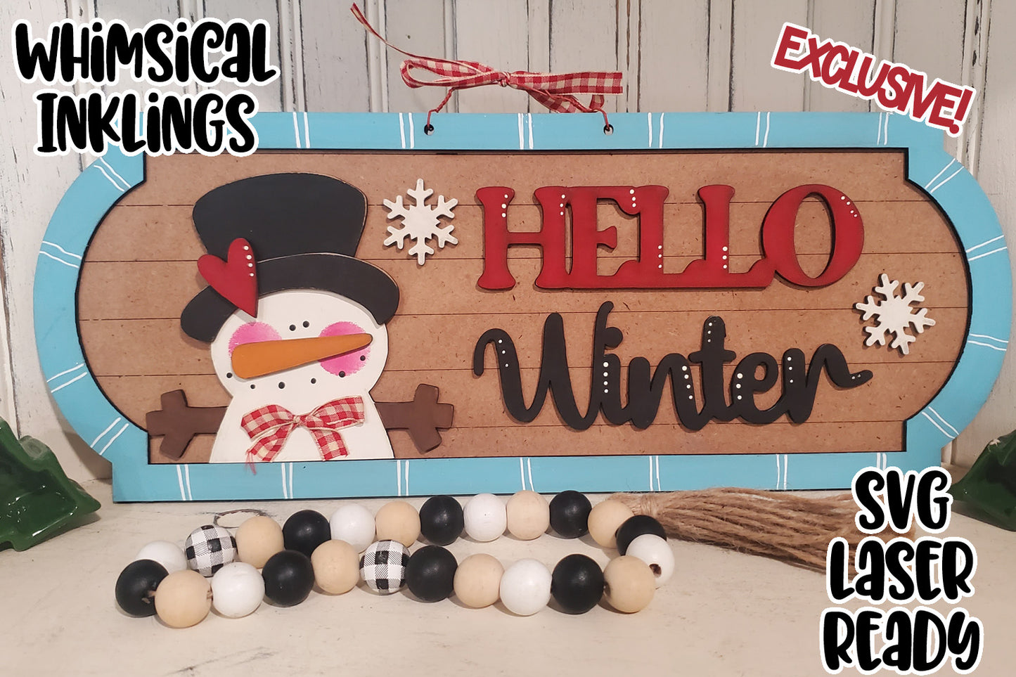 Hello Winter Snowman Sign DIY Wood Kit