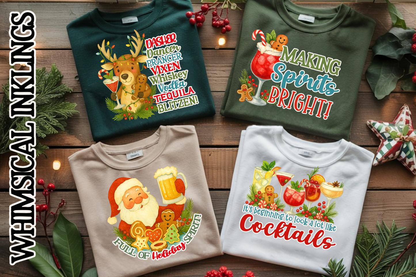 Holiday Spirit-Christmas Sublimation/DTF Clipart