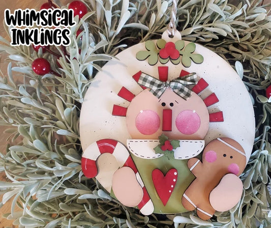 Holly Jolly Annie Ornament DIY Wood Kit