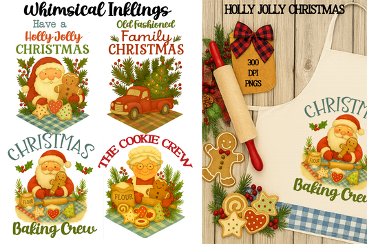 Holly Jolly Christmas Sublimation/DTF Clipart