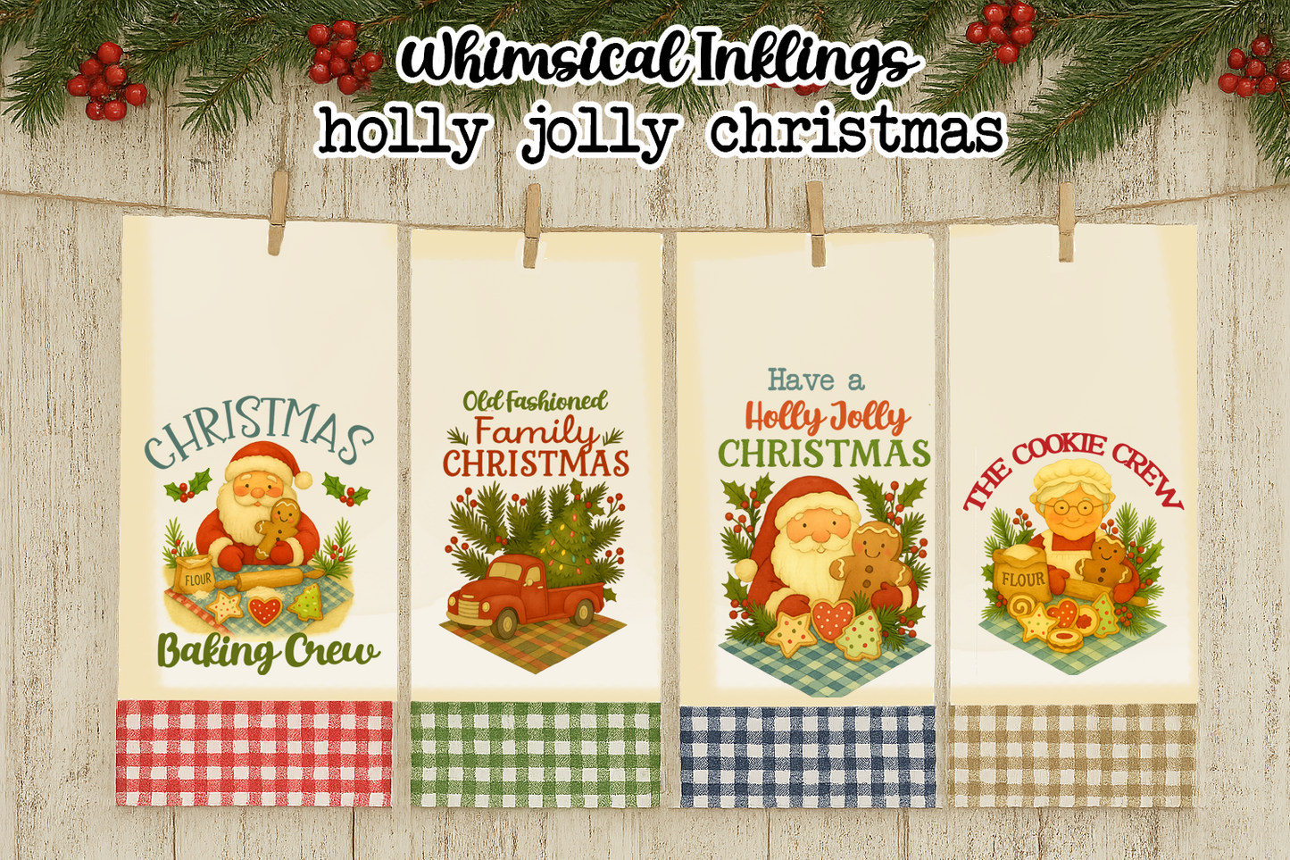 Holly Jolly Christmas Sublimation/DTF Clipart