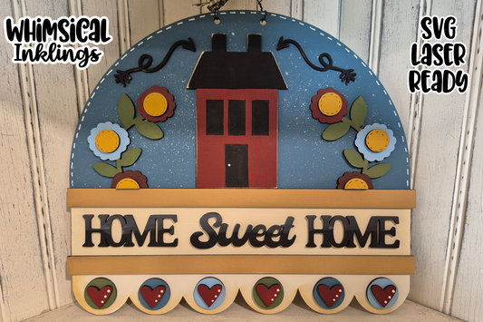 Home Sweet Home Penny Rug Sign Laser SVG