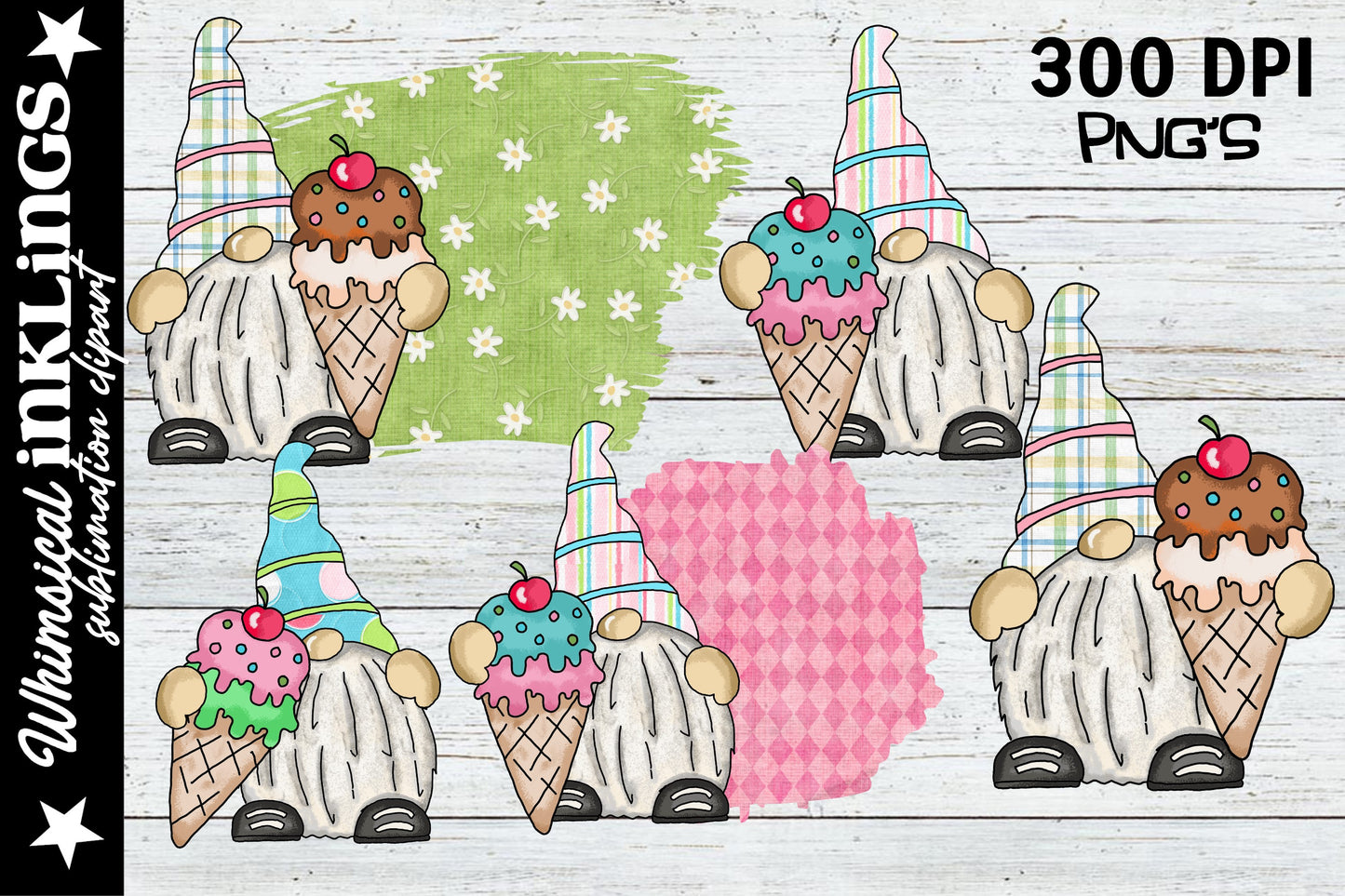 Ice Cream Gnomes Sublimation| Summer Sublimation