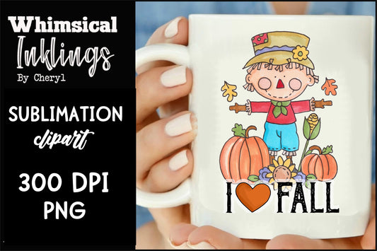 I Love Fall Scarecrow Sublimation| Fall Sublimation