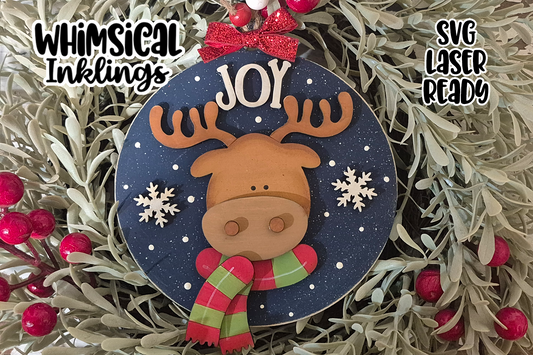 Joy Moose Ornament  Laser SVG