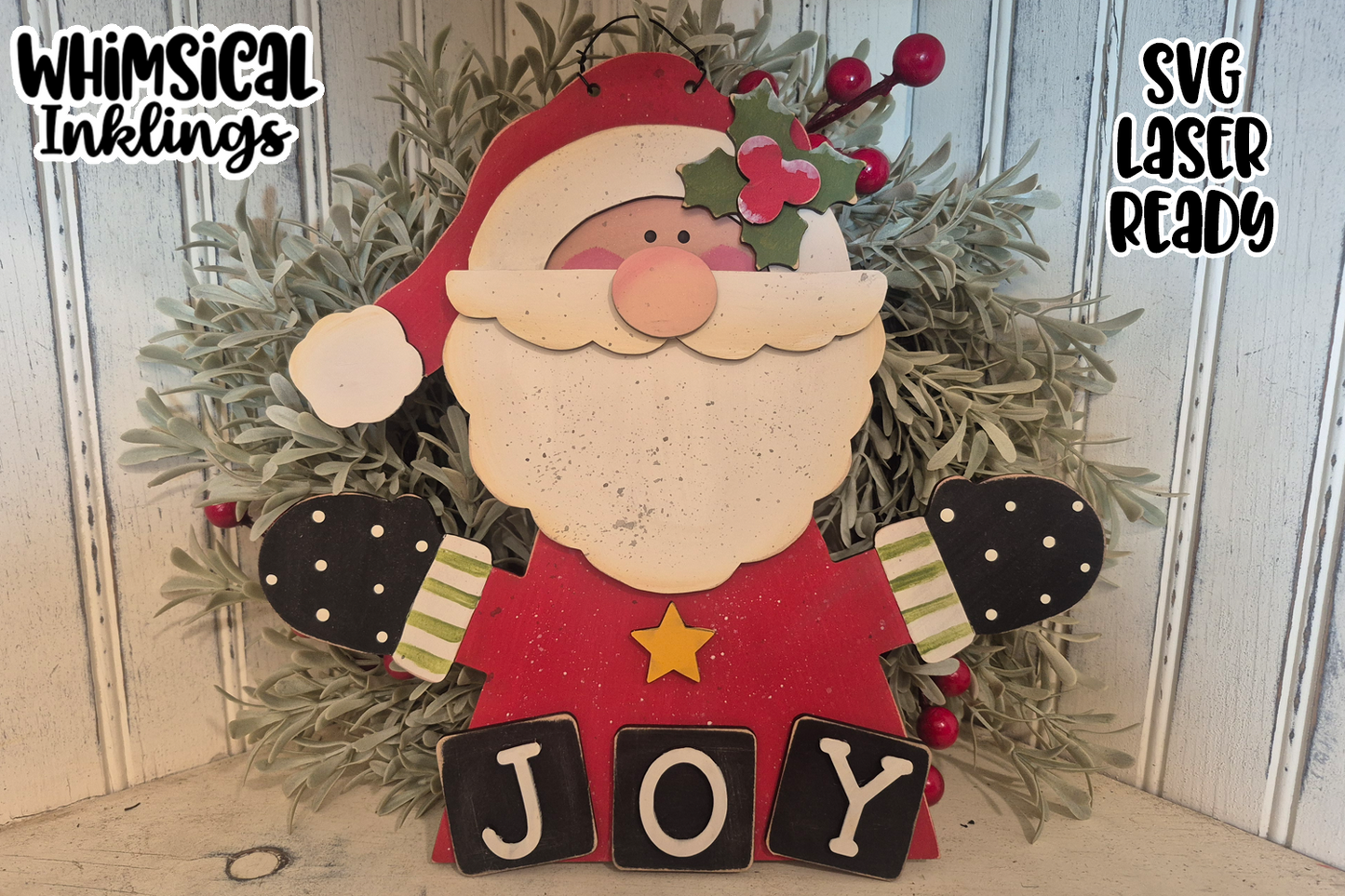 Joy Santa Sign Laser SVG