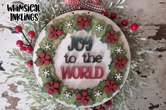 Joy To The World Wreath Sign DIY Wood Kit