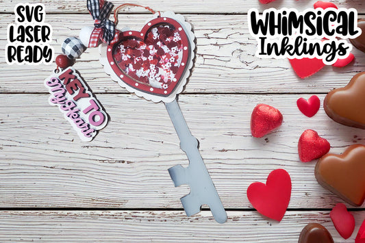 Key To My heart-Valentines Day Shaker Laser SVG