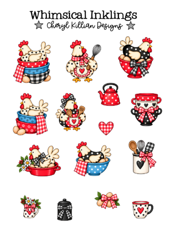 Kitchen Chicken Sticker pack| Chicken Stcikers