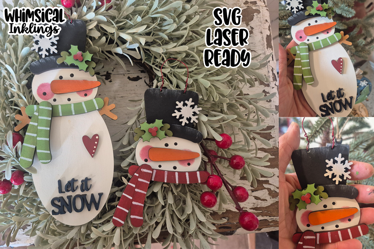 Let It Snow Ornament Duo Laser SVG|