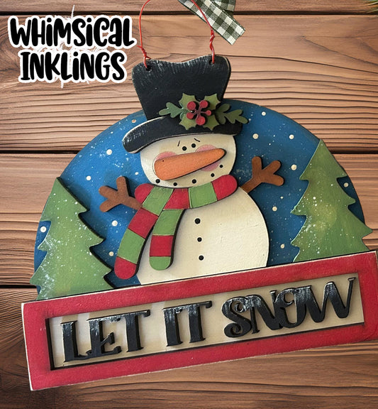 Let It Snow Scene Ornament DIY Wood Kit