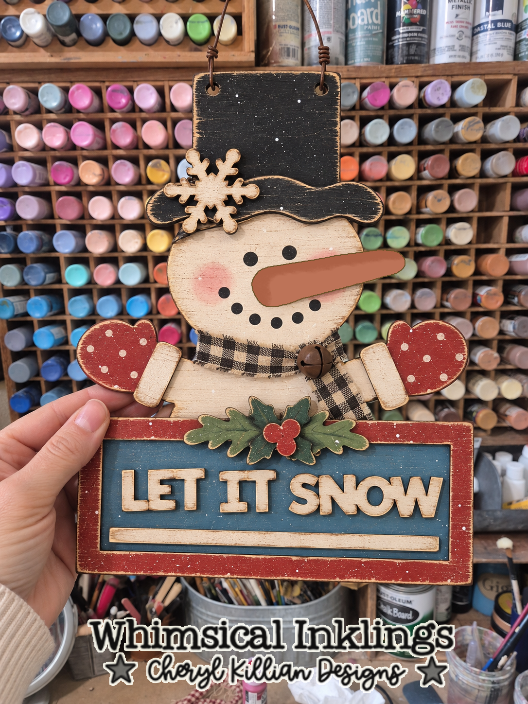 Let It Snow Snowman Sign Laser SVG| Winter Laser SVG
