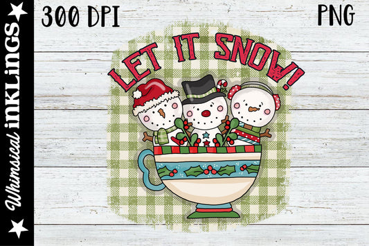 Let It Snow Teacup| Snowman Sublimation