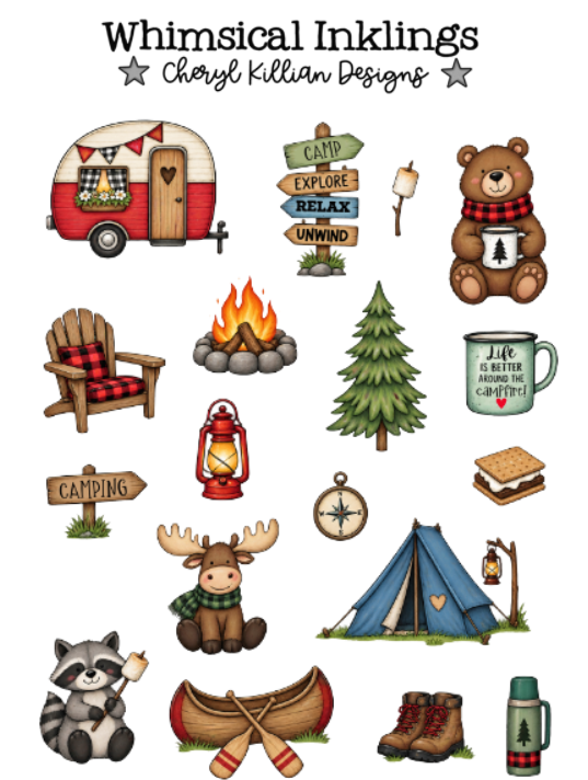 Lets Go Camping Sticker Pack| Camping Stickers