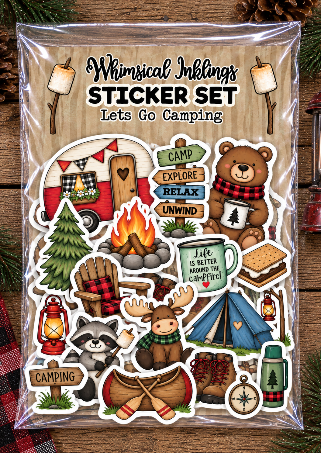 Lets Go Camping Sticker Pack| Camping Stickers