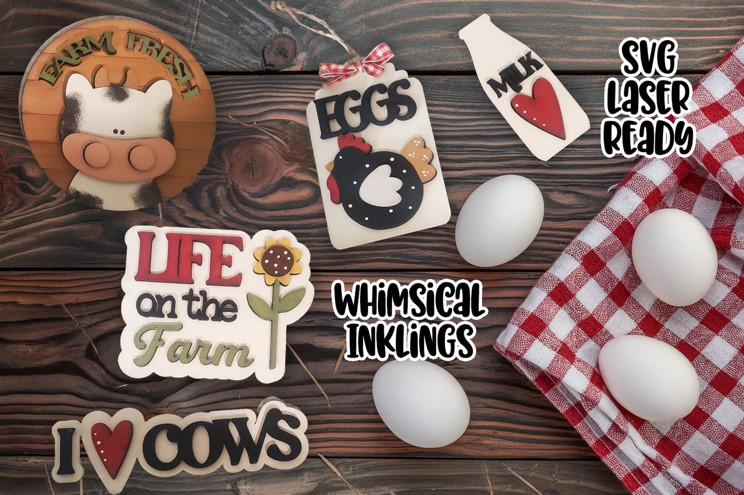 Life On The Farm Laser SVG Set|Farmhouse Laser SVG