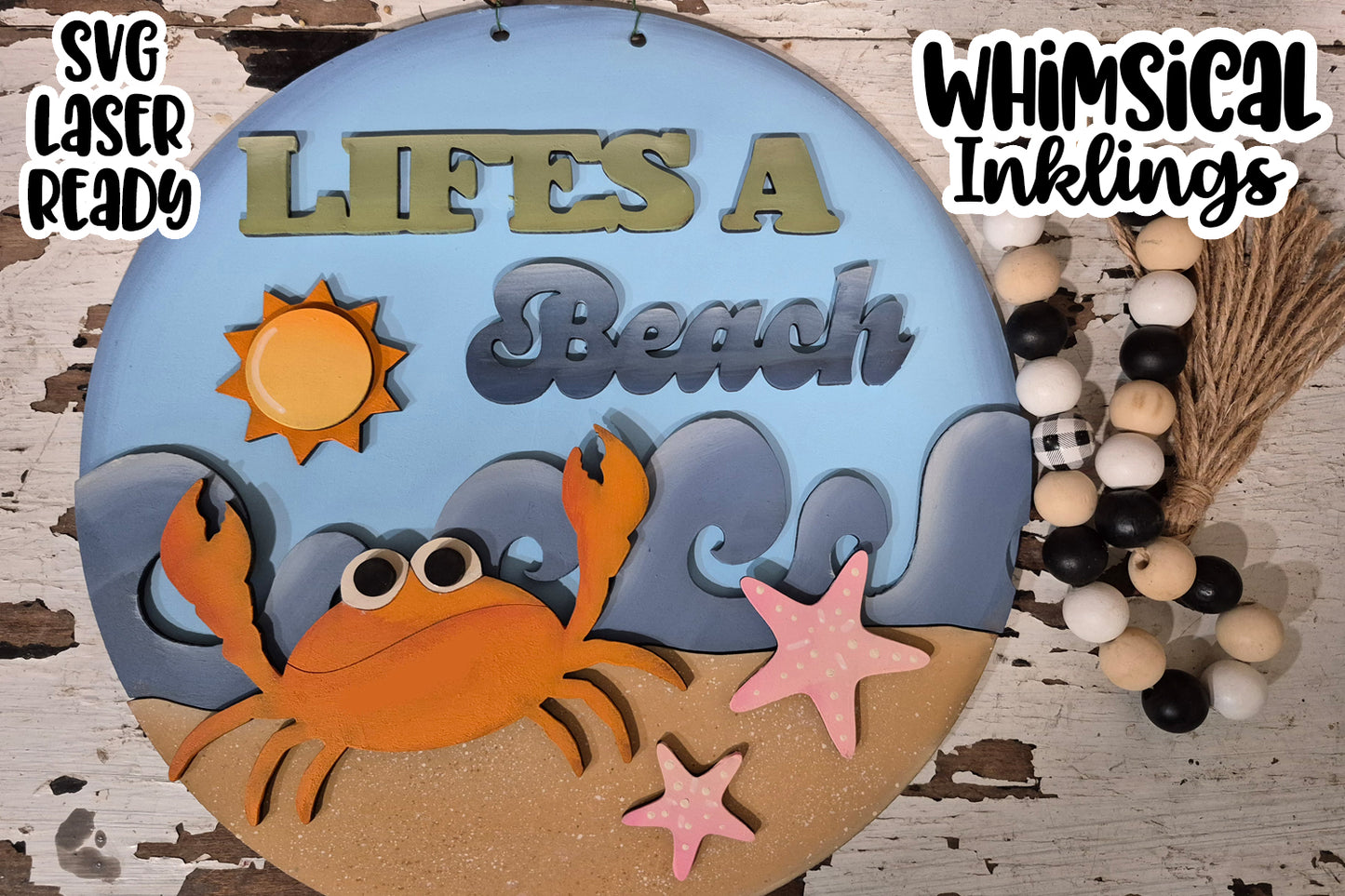 Lifes A Beach Sign Laser SVG| Summer Laser SVG