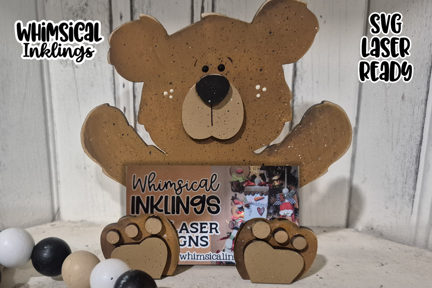 Little Bear Business Card| Post it Note Holder Laser SVG