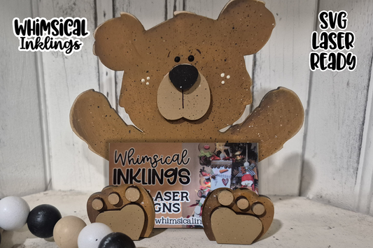 Little Bear Business Card| Post it Note Holder Laser SVG