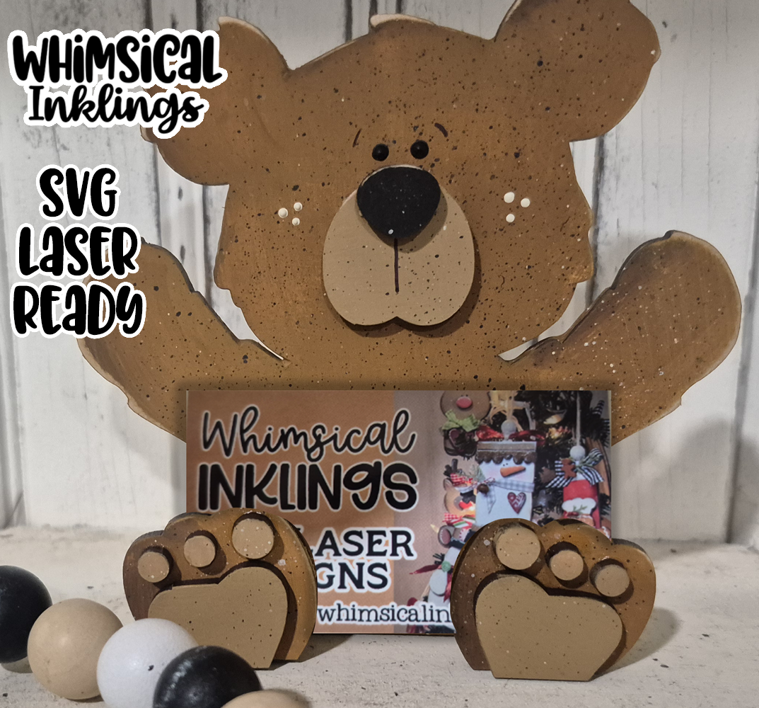 Little Bear Business Card| Post it Note Holder Laser SVG