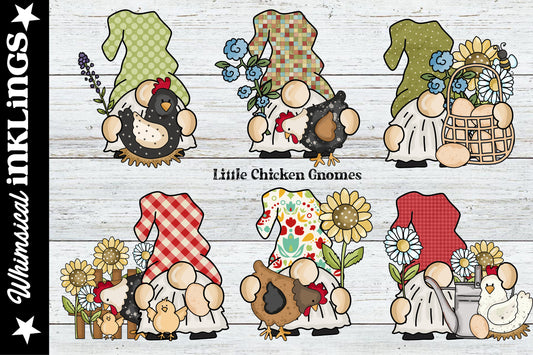 Little Chicken Gnomes Sublimation Clipart