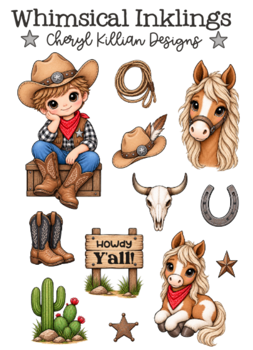 Little Cowboy Sticker pack| Cowboy Stickers