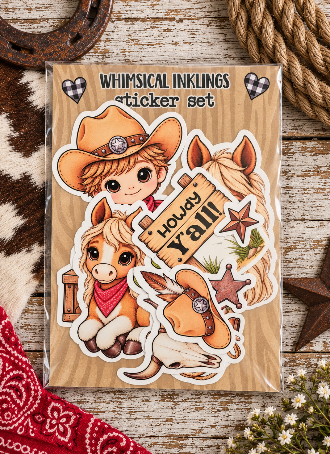 Little Cowboy Sticker pack| Cowboy Stickers