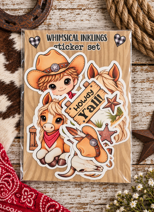 Little Cowboy Sticker pack| Cowboy Stickers
