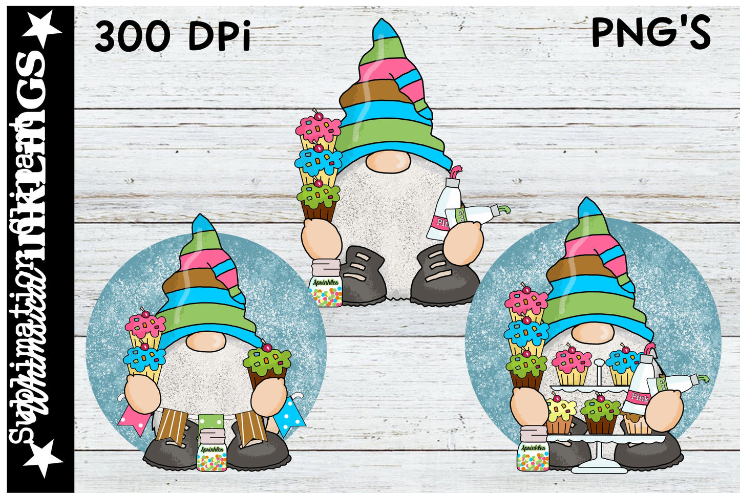 Little Cupcake Gnomes Sublimation| Baking Sublimation