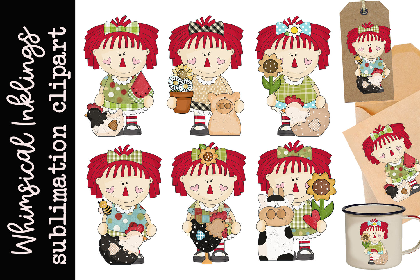 Little Farm Annie Sublimation Clipart