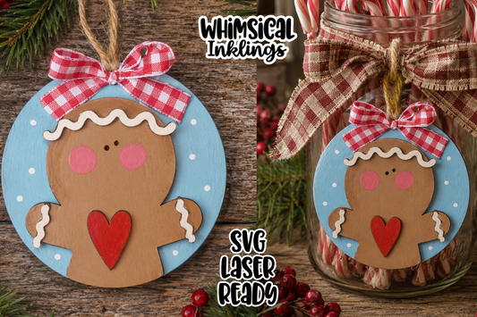 Little Ginger Ornament Laser SVG | Christmas SVG