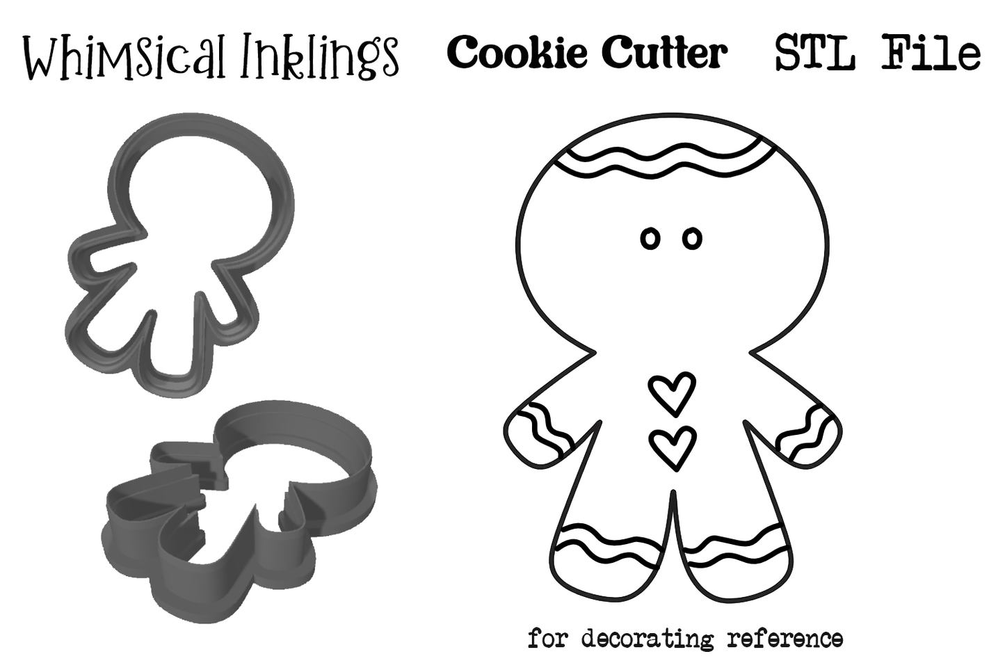 Little Gingerbread Cookie Cutter STL File