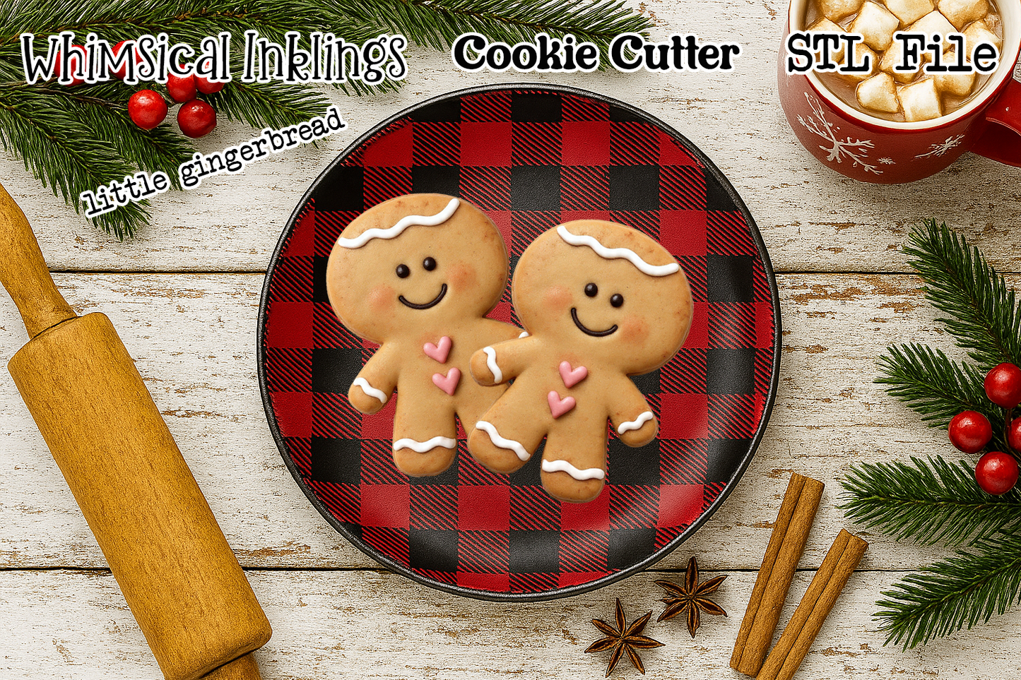 Little Gingerbread Cookie Cutter STL File