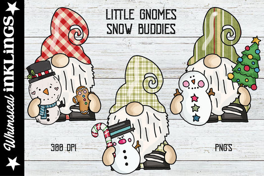 Little Gnomes Snowbuddies| Winter Sublimation| Snowman Gnomes