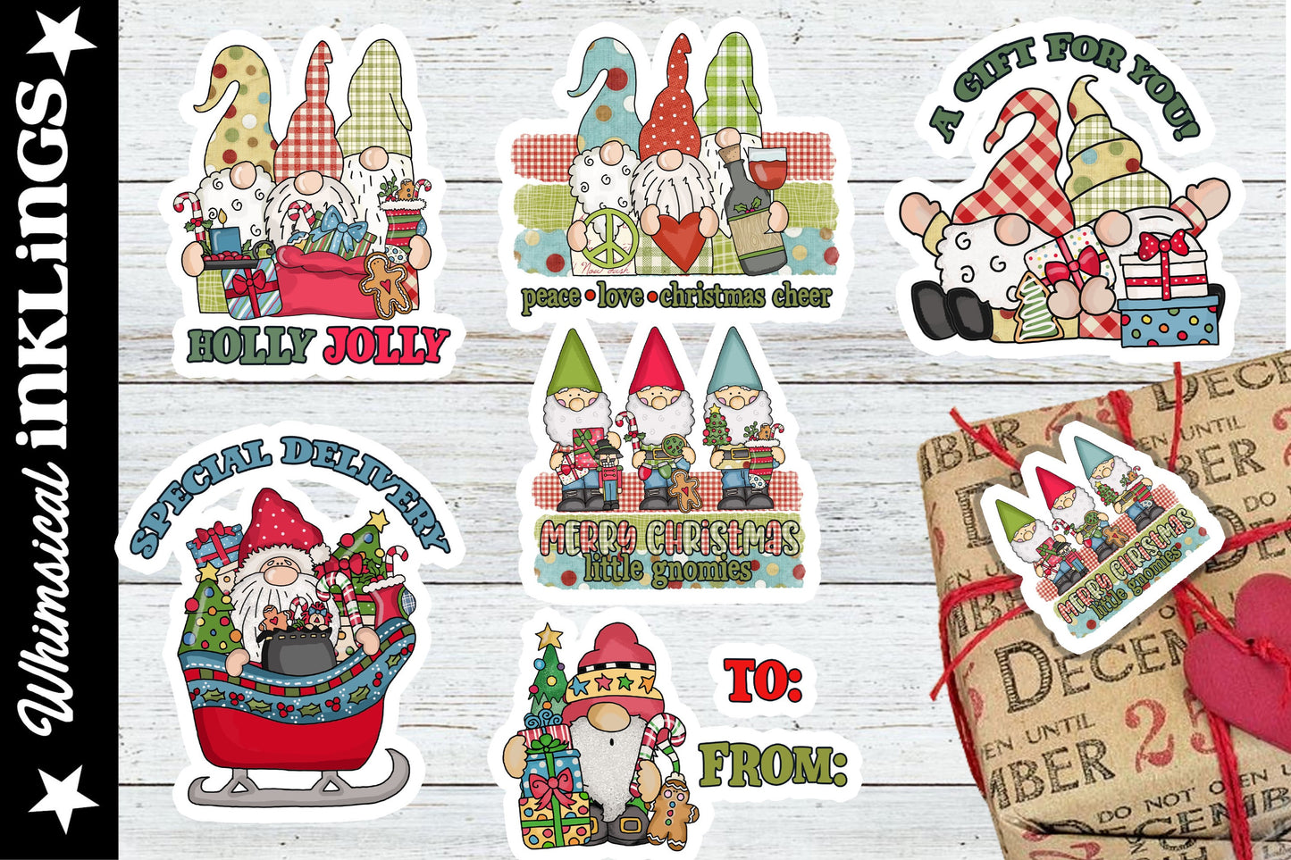 Little Gnomie Christmas Stickers