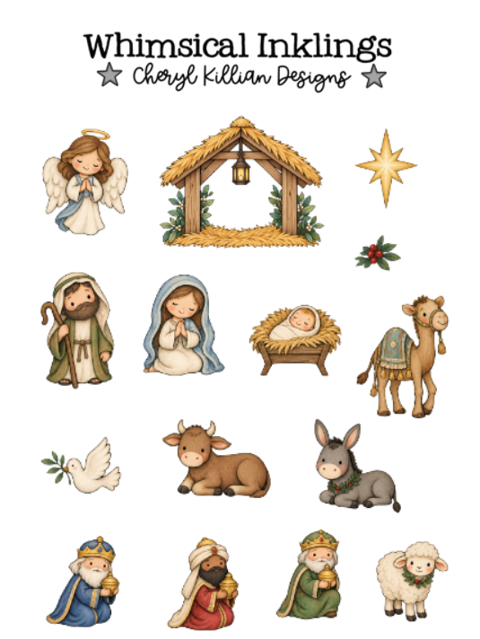 Little Nativity Sticker Pack| Nativity Stickers