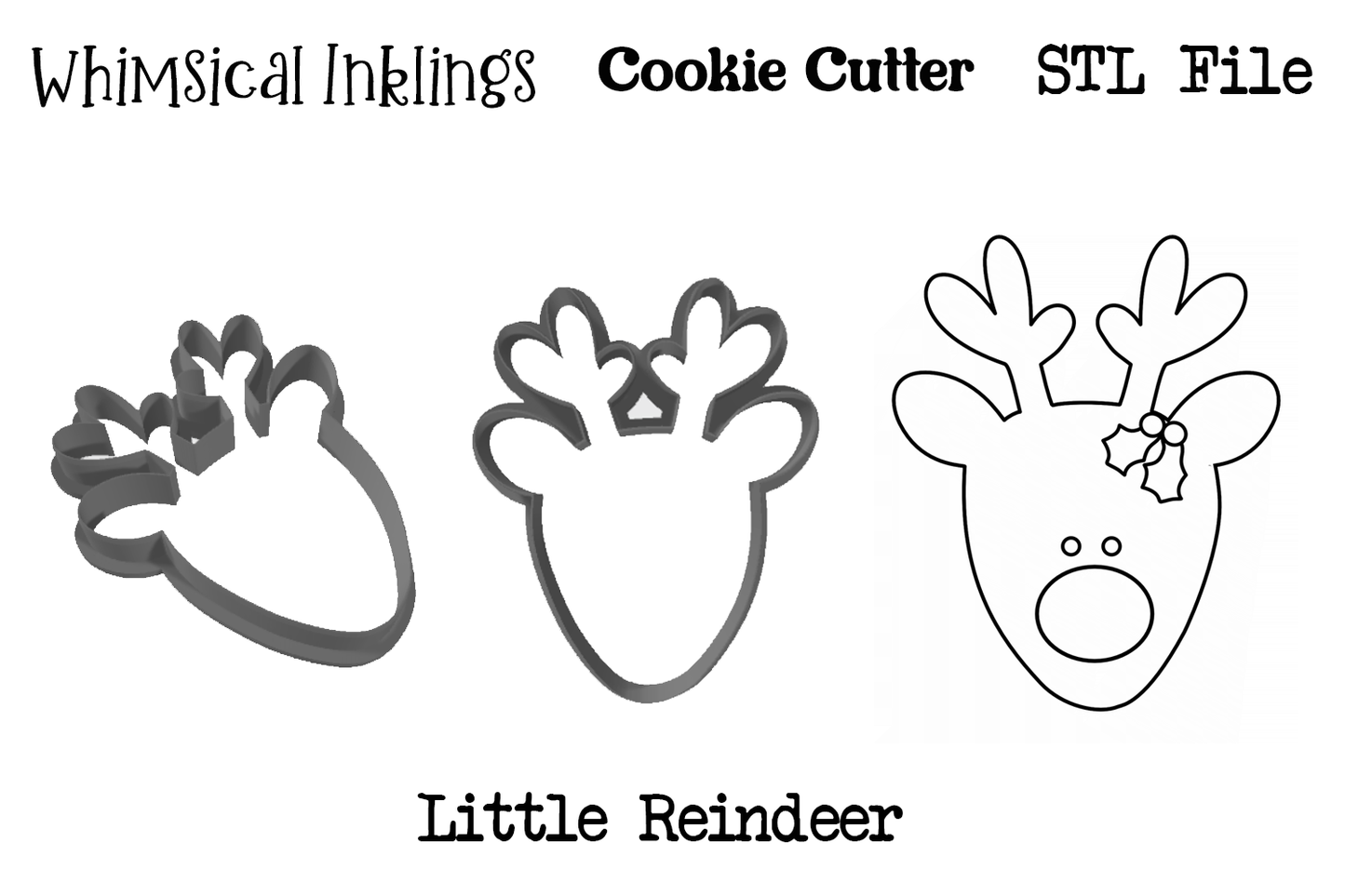 Little Reindeer Cookie Cutter STL