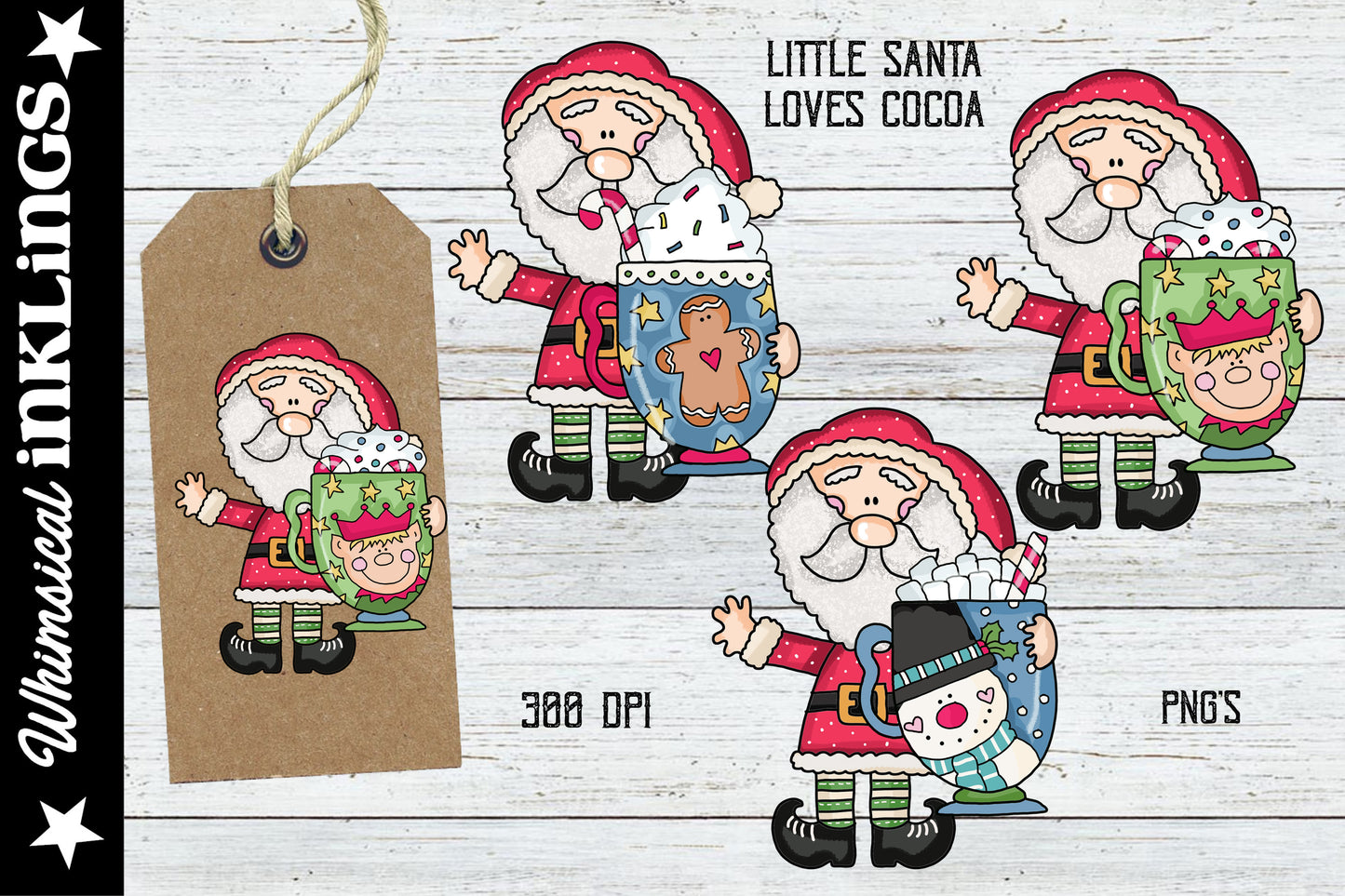 Little Santa Loves Cocoa Sublimation| Christmas Sublimation