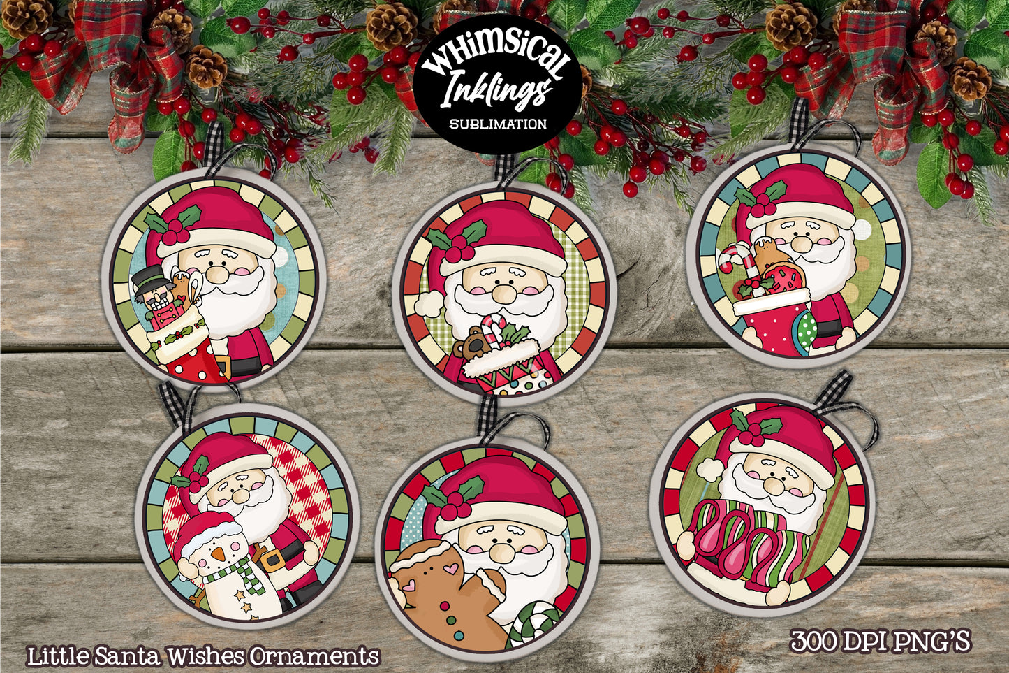 Little Santa Christmas Ornaments