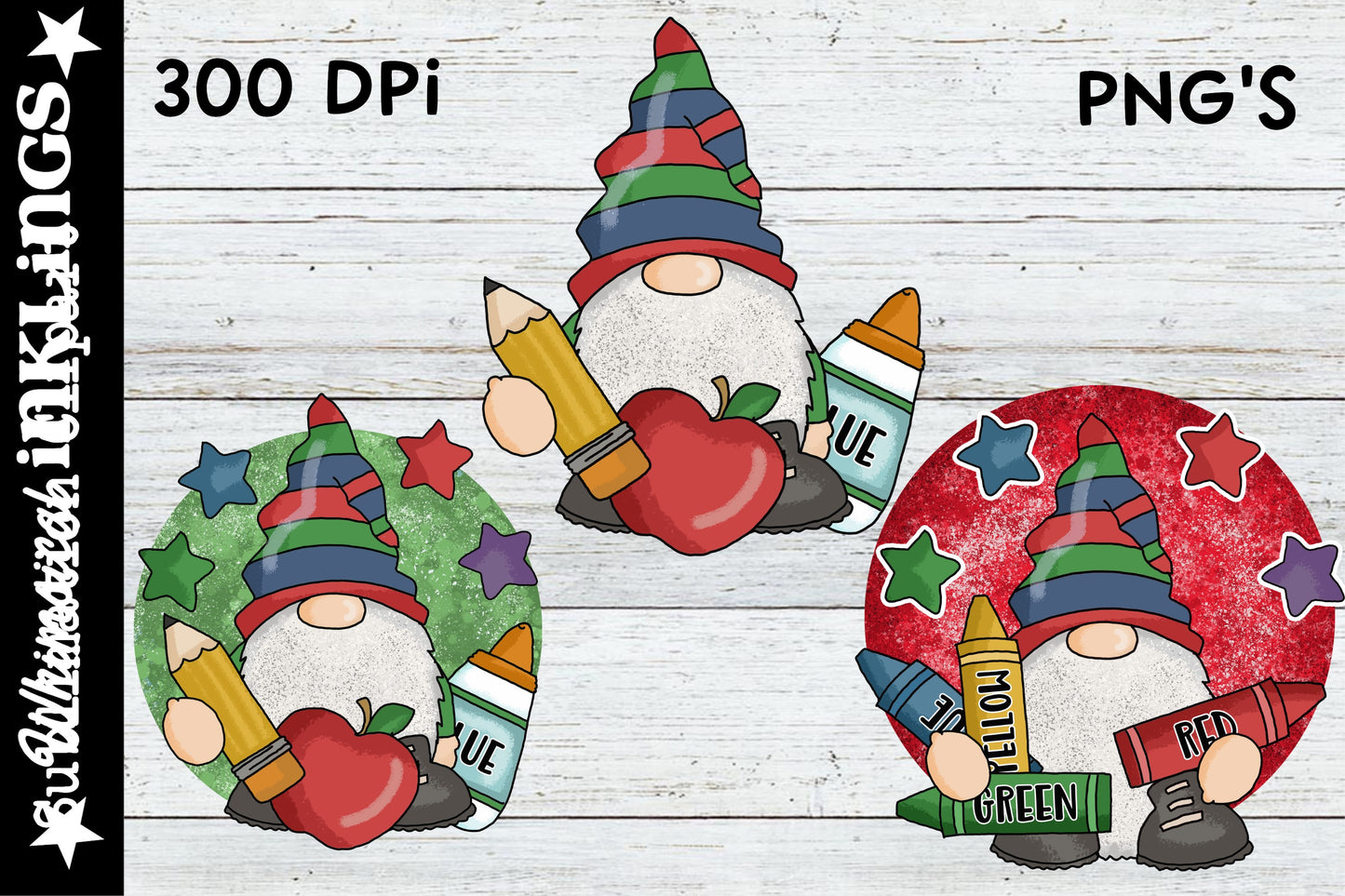 Little School Gnomes Sublimation Clipart