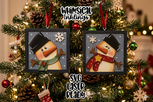 Little Snowman Signs Laser SVG