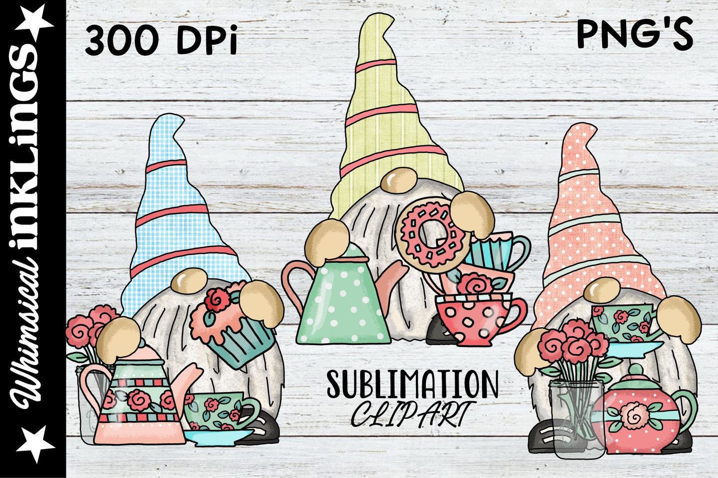 Little Tea Party Gnomes Sublimation