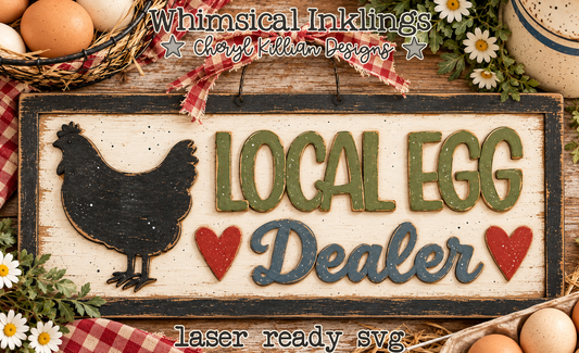 Local Egg Dealer Sign Laser SVG| Farmhouse Laser SVG