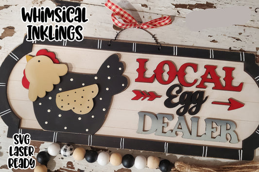 Local Egg Dealer Sign Laser SVG