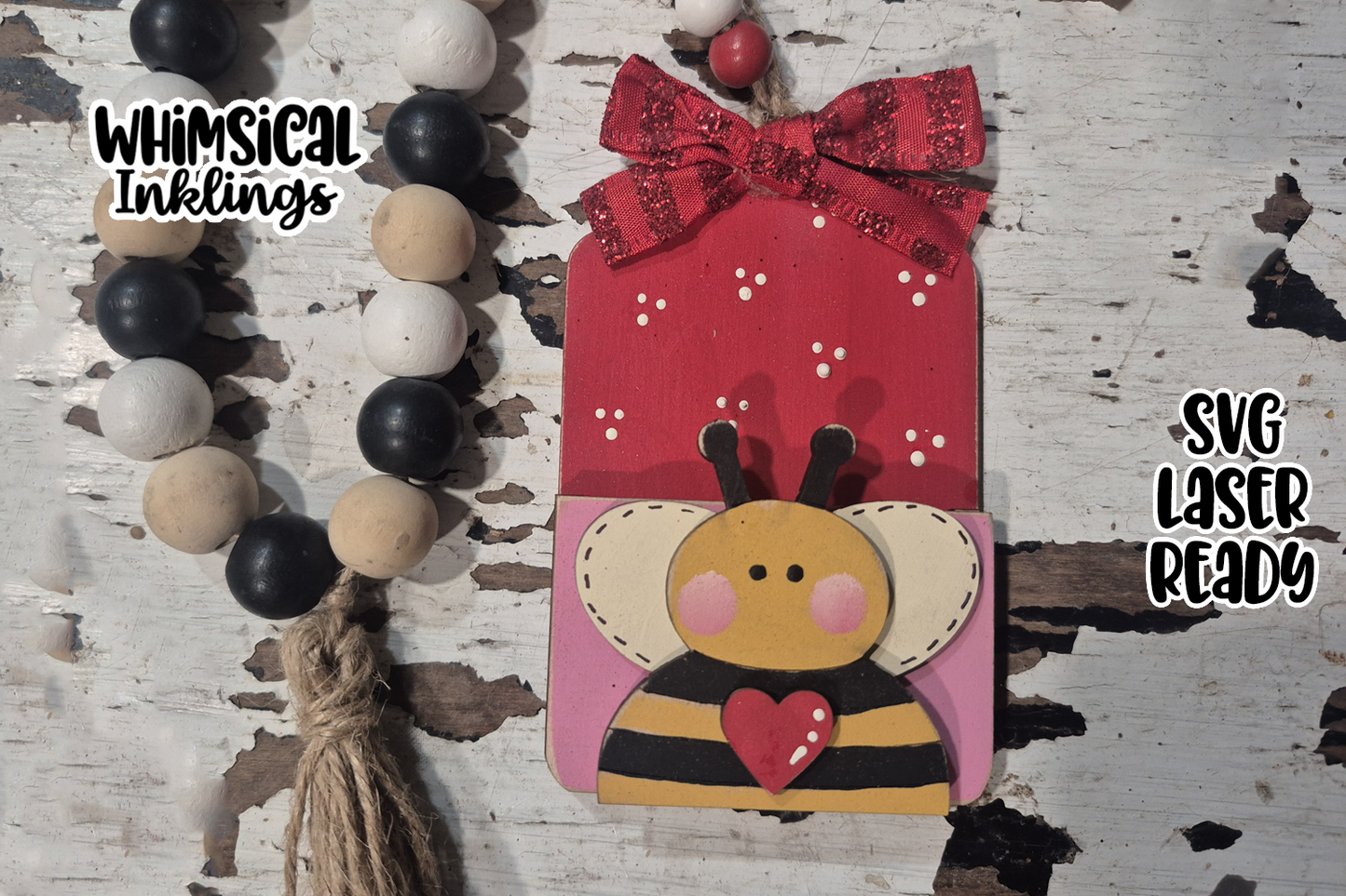 Love you Bee Note Holder| Gift card Holder Laser SVG