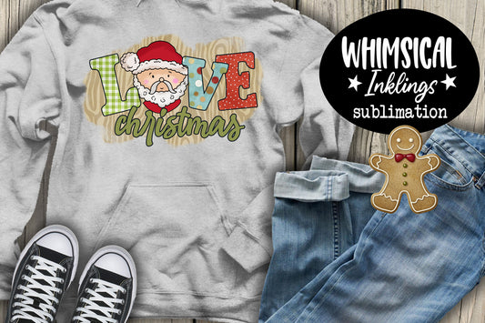 Love Christmas Santa Sublimation| Christmas Sublimation